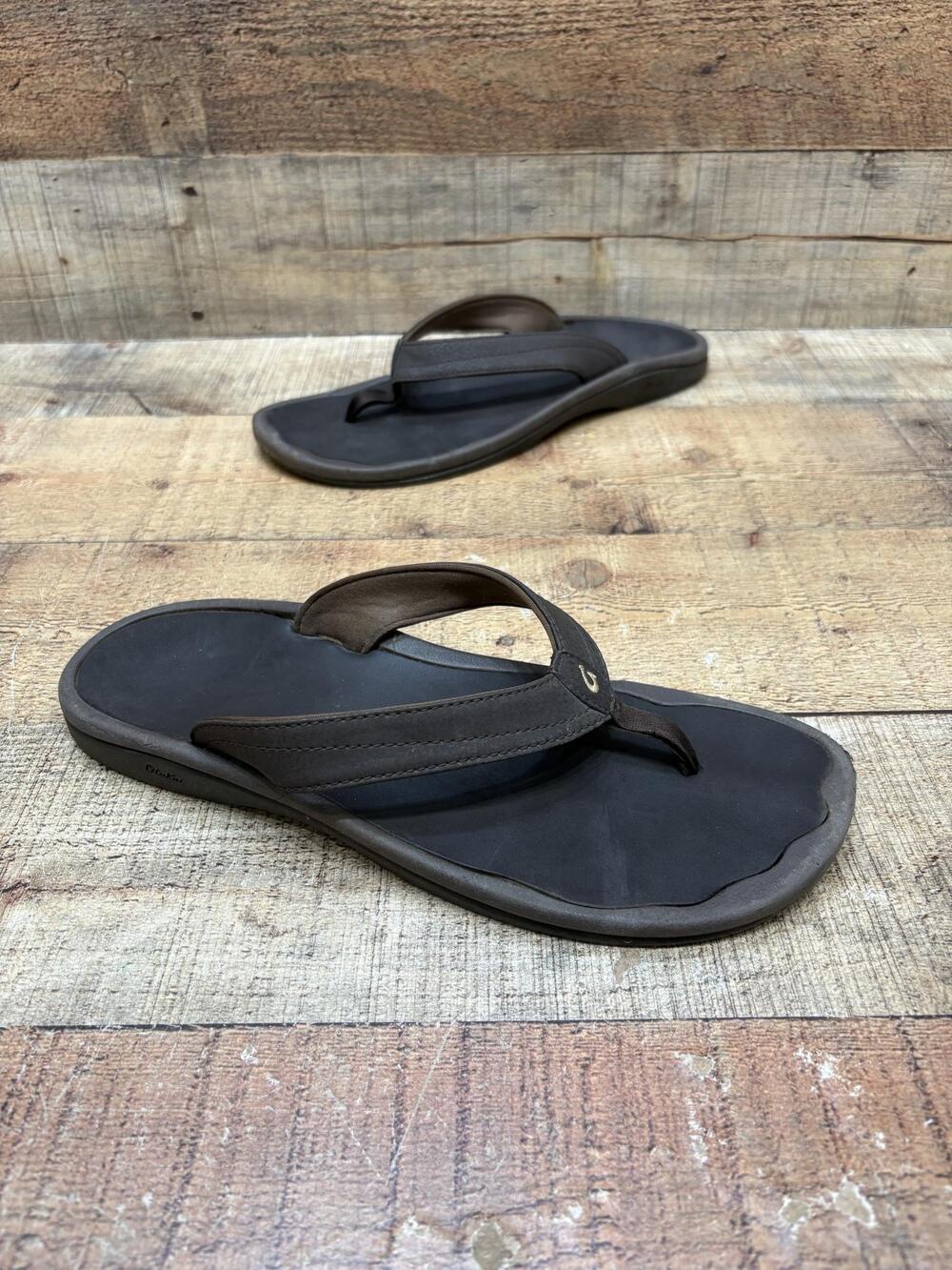 OluKai Sandals Womens Size 11 41 Brown Synthetic Ohana W Flip Flop Comfort Shoes